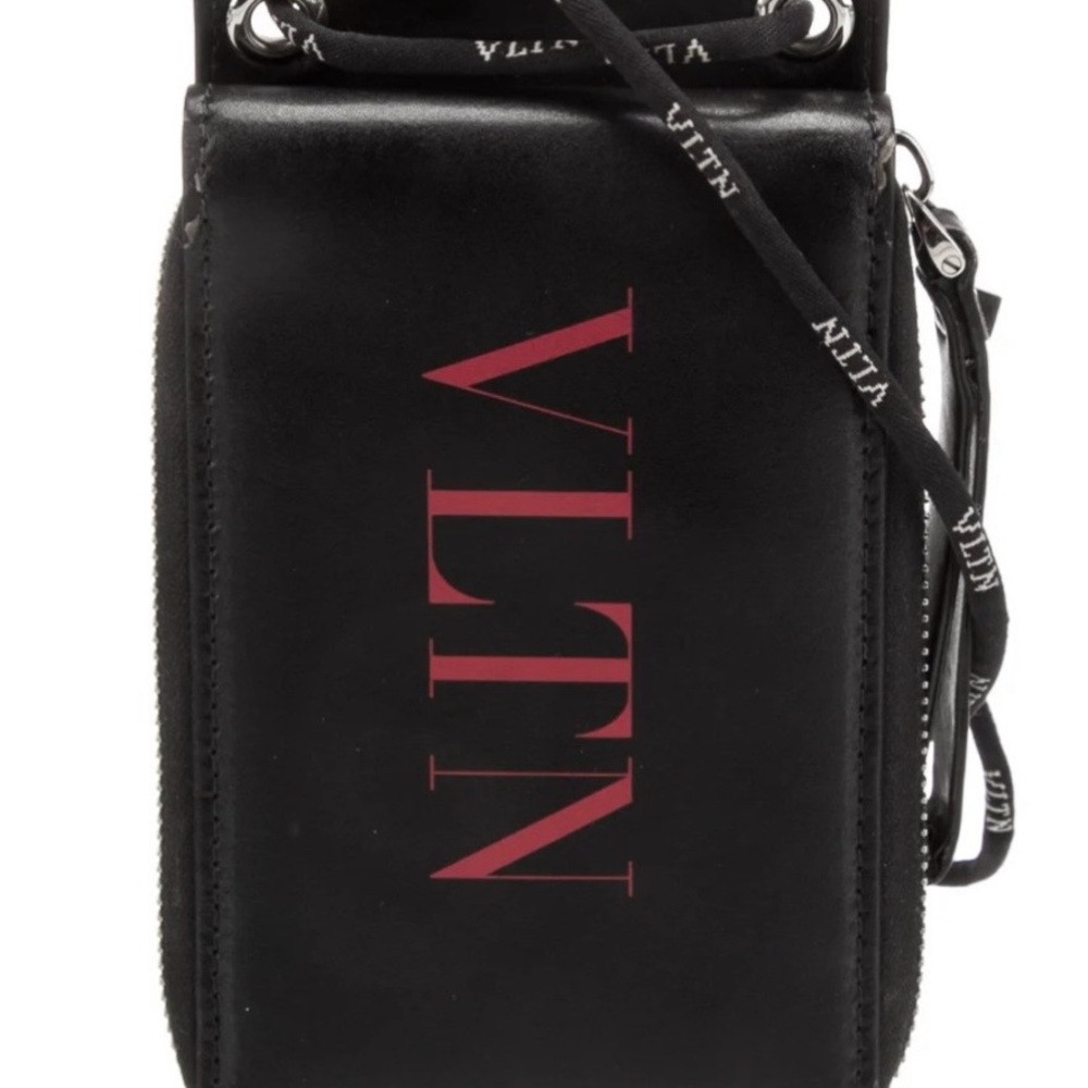 Valentino Black and Red Logo Crossbody